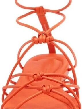 Vince Kenna Women Knotted Leather Gladiator Sandals Burnt Orchid Orange 10 M